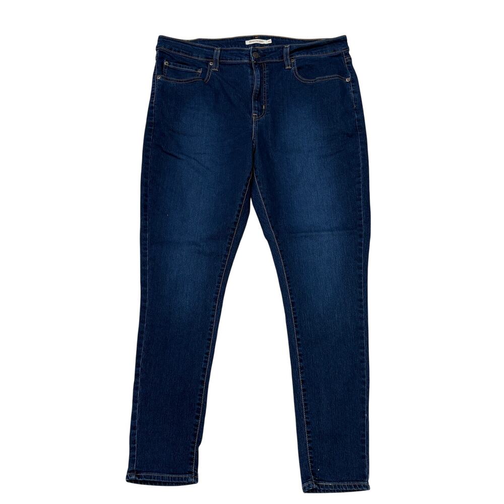 Levis 721 Jeans Womens Size 34 High Rise Skinny Tapered Stretch Dark Wash